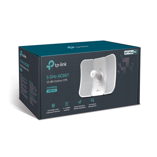 TP-Link CPE710 5GHz AC 867Mbps 23dBi High-gain Directional Outdoor CPE, IP65 Weather Proof, Light...