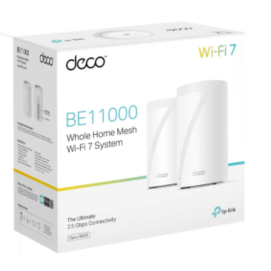 TP-Link Deco BE65(2-pack) BE11000 Whole Home Mesh Wi-Fi 7 System  (WIFI7)  574 Mbps at 2.4 GHz +...