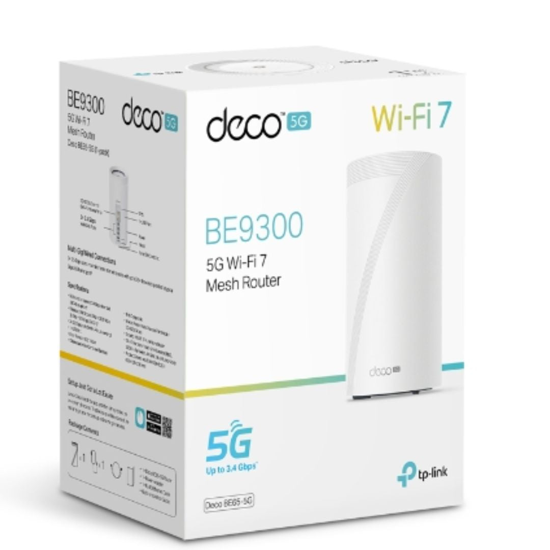 TP-Link Deco BE65-5G(1-pack) 5G BE9300 Tri-Band Whole Home Mesh Wi-Fi 7 Gateway (WIFI7)  574 Mbps...