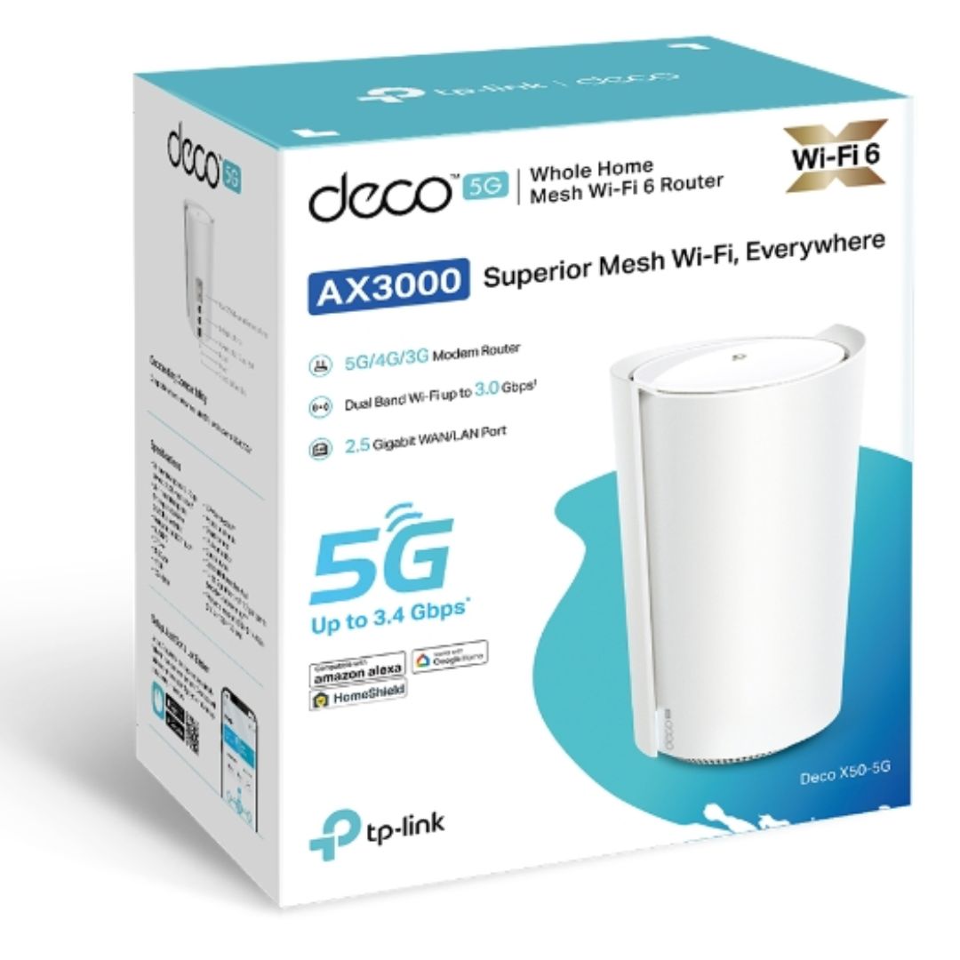TP-Link Deco X50-5G(1-pack) 5G AX3000 Whole Home Mesh WiFi 6 Gateway, 574 Mbps at 2.4 GHz + 2402...