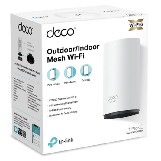 TP-Link Deco X50-Outdoor(1-pack) AX3000 Outdoor / Indoor Whole Home Mesh WiFi 6 Unit, 574 Mbps at...