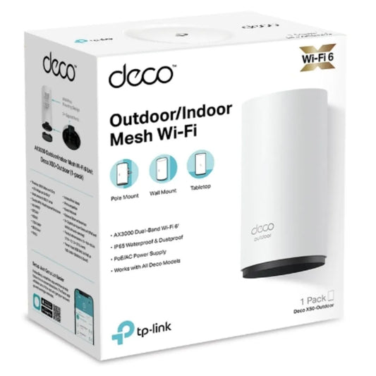 TP-Link Deco X50-Outdoor(1-pack) AX3000 Outdoor / Indoor Whole Home Mesh WiFi 6 Unit, 574 Mbps at...