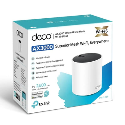 TP-Link Deco X55(1-pack) AX3000 Whole Home Mesh WiFi 6 Router, Dual-Band with Smart Antennas, MU...