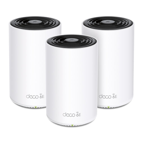 TP-Link Deco XE75 AXE5400 Tri-Band Mesh Wi-Fi 6E System(3-pack) 574 Mbps at 2.4 GHz + 2402 Mbps a...
