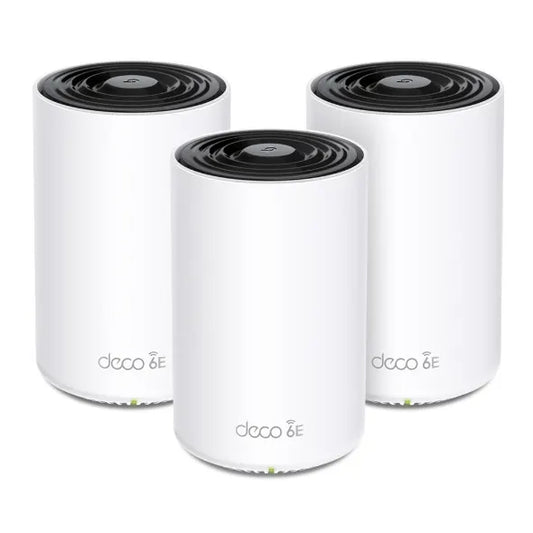 TP-Link Deco XE75 Pro(3-pack) AXE5400 Tri-Band Mesh Wi-Fi 6E System, 574 Mbps at 2.4 GHz + 2402 M...