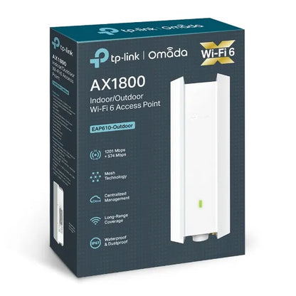 (E)(CH)TP-Link EAP610-Outdoor Omada AX1800 Indoor/Outdoor WiFi 6 Access Point, 1.8 Gbps, Long Ran...