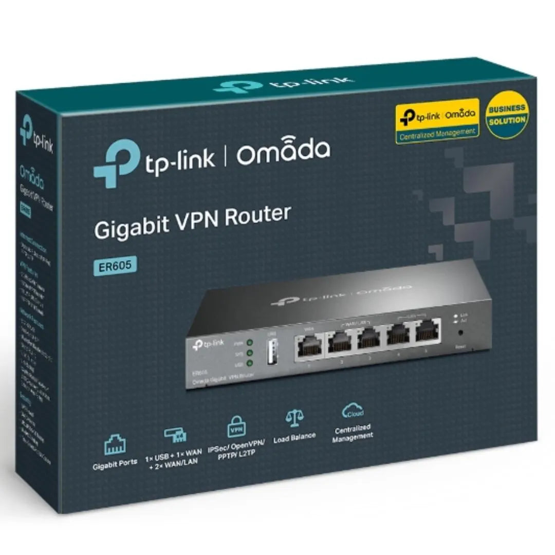 TP-Link TL-ER605 (TL-R605) SafeStream Gigabit Multi-WAN VPN Router PPPoE 1 WAN 3 Changeable WAN/L...