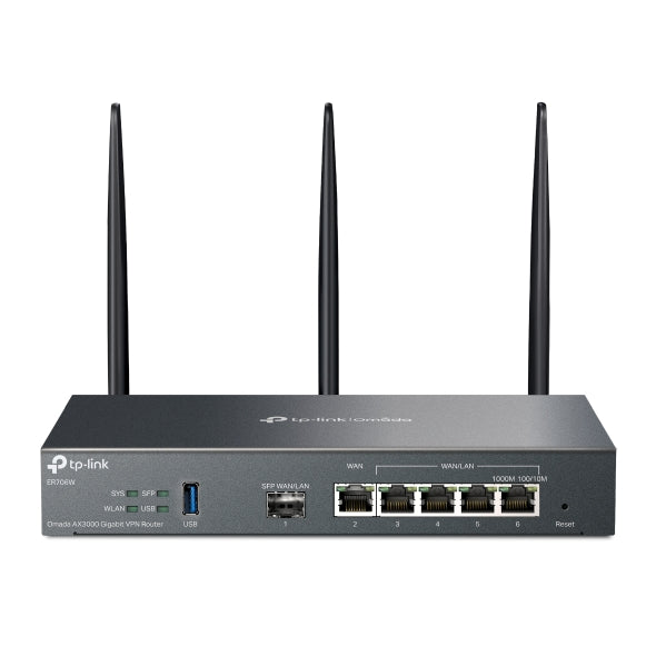 TP-Link ER706W Omada AX3000 Gigabit VPN Router, 6 Gigabit Ports (5 RJ45+1 SFP), Omada Mesh, IPSec...