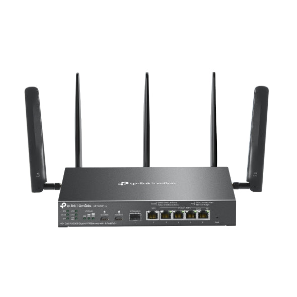 TP-Link ER706WP-4G Omada 4G+ Cat6 AX3000 Gigabit VPN Gateway with 4-Port PoE+, 574Mbps at 2.4 GHz...