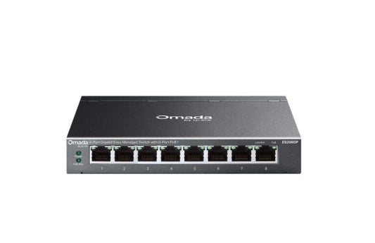 TP-Link ES208GP  Omada 8-Port Gigabit Easy Managed Switch with 8-Port PoE+, 8× Gigabit PoE+ Ports...