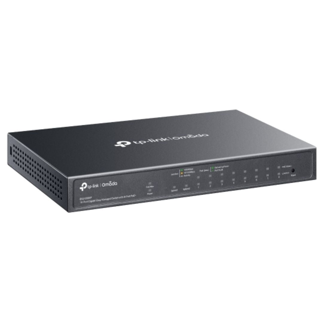 TP-Link ES210GMP Omada 10-Port Gigabit Easy Managed Switch with 8-Port PoE+,  Flow Control, Loopb... - Image 3