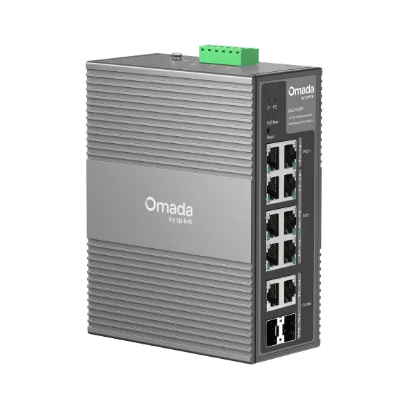 TP-Link IES210GPP Omada 10-Port Gigabit Industrial Easy Managed Switch with 6-Port PoE+ and 2-Por...