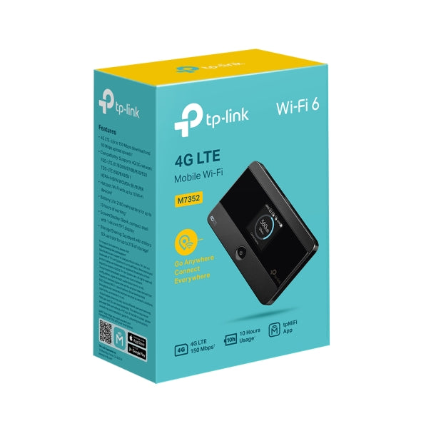 TP-Link M7352 4G LTE Mobile Wi-Fi  Supported with up to 150 Mbps download and 50 Mbps upload spee...