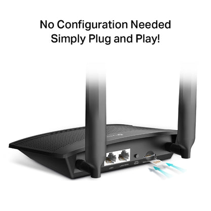 TP-Link TL-MR100 300Mbps Wireless N 4G LTE Router 2x Detachable Antennas, 1x 100Mbps LAN, 1x 100Mbps LAN/WAN