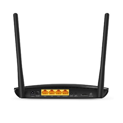TP-Link TL-MR6400 N300 Wireless N 3G/4G-LTE Router 2.4GHz (300Mbps) 802.11bgn 3x100Mbps LAN 1x 100Mbps 4G SIM Slot, Band5Band28