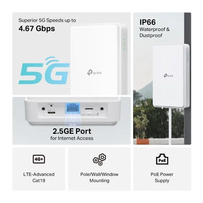 TP-Link NE200-Outdoor 5G Outdoor Router, 5G Up to 4.67Gbps, LTE Up to 1.6Gbps (Cat19), 2.5GE LAN,... - Image 4