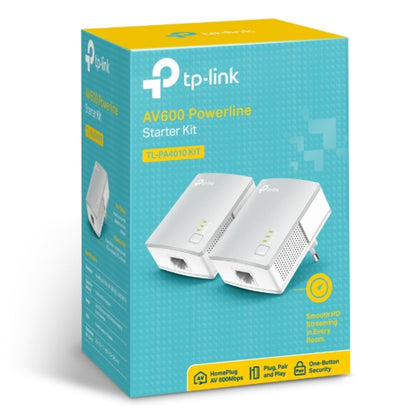 TP-Link TL-PA4010 KIT AV600 Powerline Ethernet Adapter Starter Kit 600Mbps HomePlug AV 1xLAN Port...