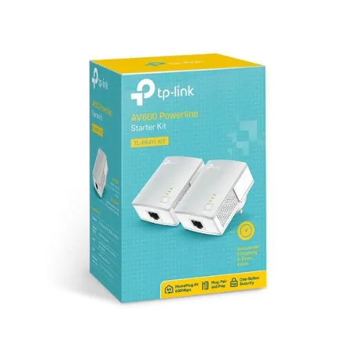 TP-Link TL-PA411 KIT AV600 Nano Powerline Adapter Starter Kit HomePlug AV 1x100Mbps LAN 300m Rang...