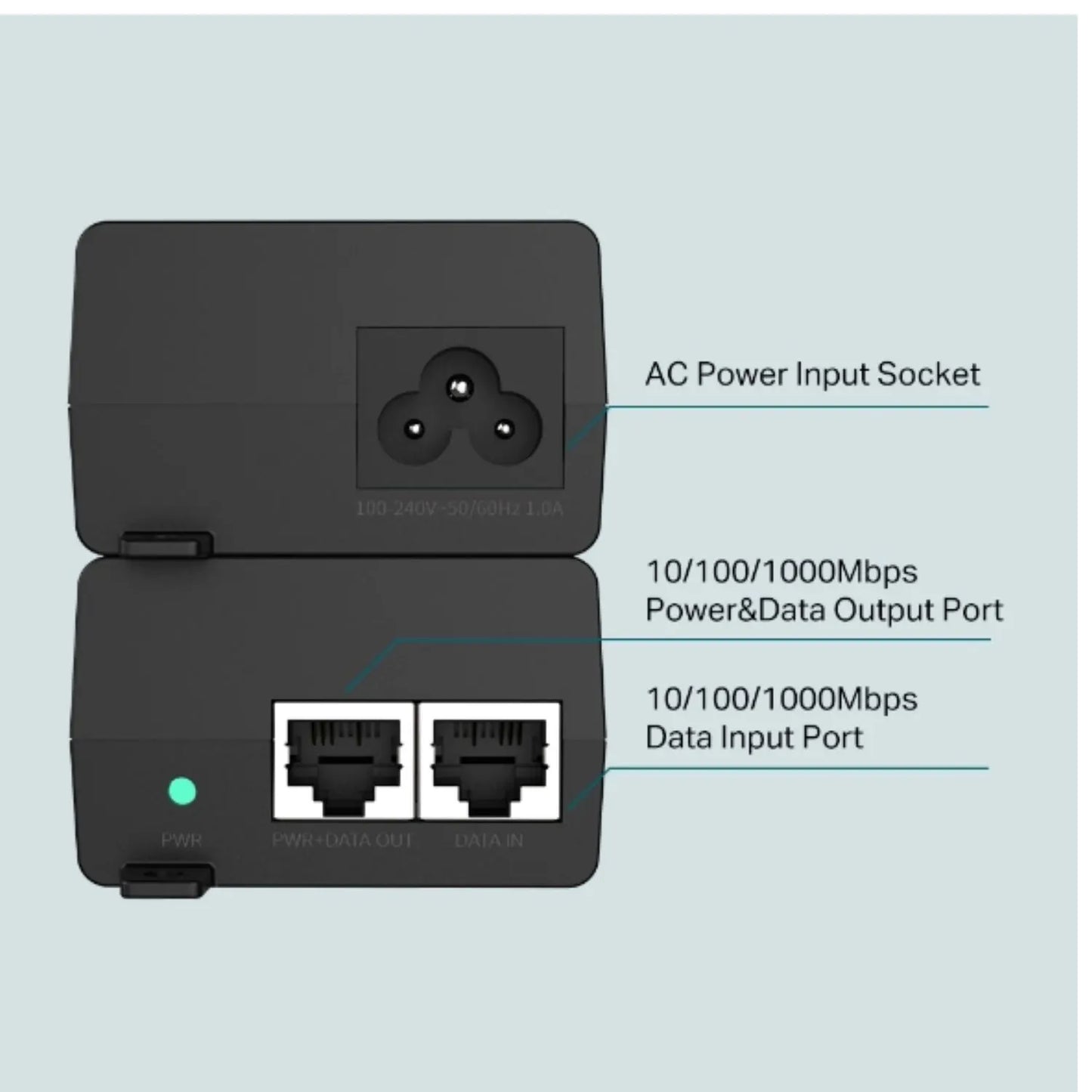TP-Link TL-POE160S Omada PoE+ Injector, 2 Gigabit Ports, 802.3af/at, Integrated Power Supply, Wal... - Image 3