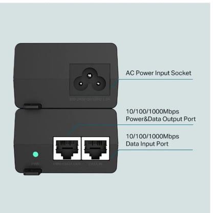 TP-Link TL-POE160S Omada PoE+ Injector, 2 Gigabit Ports, 802.3af/at, Integrated Power Supply, Wal... - Image 3
