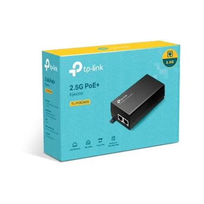 TP-Link TL-POE260S 2.5G PoE+ Injector, 1× 2.5G PoE Port, 1× 2.5G Non-PoE Port, Data and Power Car...