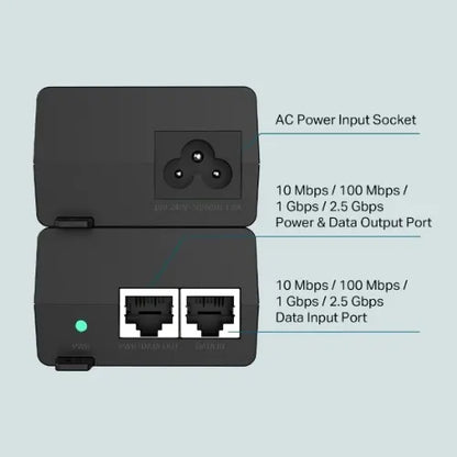 TP-Link TL-POE260S 2.5G PoE+ Injector, 1× 2.5G PoE Port, 1× 2.5G Non-PoE Port, Data and Power Car... - Image 4