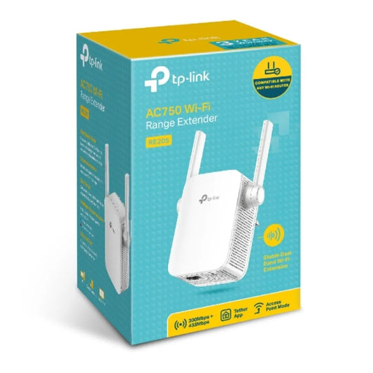 TP-Link RE205 AC750 Wi-Fi Range Extender, Dual Band: 2.4GHz @ 300Mbps, 5GHz @ 433Mbps. - Network...