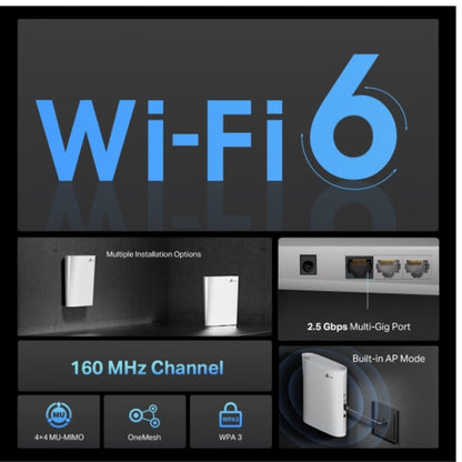 TP-Link RE900XD AX6000 Mesh Wi-Fi 6 Range Extender 1148Mbps@2.4 GHz, 4804Mbps@5 GHz,1×2.5 Gbps Mu... - Image 4