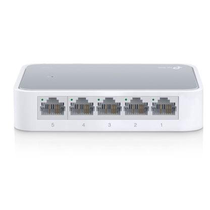 TP-Link TL-SF1005D 5-port 10/100M mini Desktop Switch, 5 10/100M RJ45 ports, Plastic case, Supports Auto MDI / MDIX