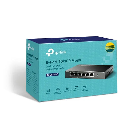 (CH)TP-Link TL-SF1006P 6-Port 10/100Mbps Desktop Switch with 4-Port PoE+, Up To 67W For all PoE P...