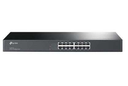 TP-Link TL-SF1016 16-port 10/100M Switch, 16 10/100M RJ45 ports, 1U 19-inch rack-mountable steel...