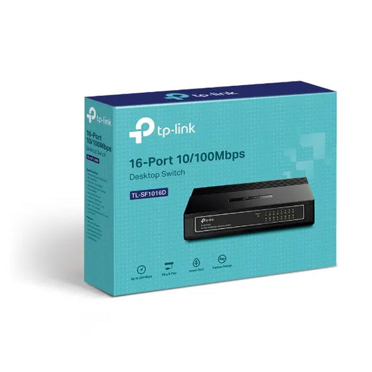 (CH)TP-Link TL-SF1016D 16-Port 10/100Mbps Desktop Switch or wall-mounting design Plug and play 3....