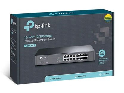 (E)(CH)TP-Link TL-SF1016DS 16-Port 10/100Mbps Smart Switch or wall-mounting design Plug and play...