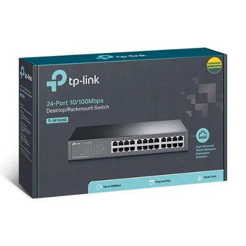 (CH)TP-Link TL-SF1024D 24-Port 10/100Mbps Rackmount Unmanaged Switch energy-efficient Supports MA...