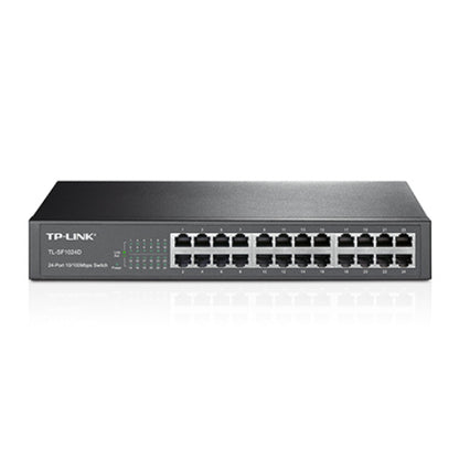 TP-Link TL-SF1024D 24-Port 10/100Mbps Rackmount Unmanaged Switch energy-efficient Supports MAC 13-inch Desktop steel case 4.8 Gbps Switching Cap