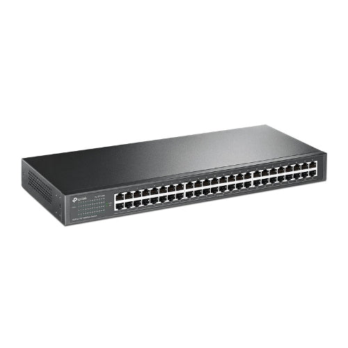 TP-Link TL-SF1048 48-Port 10/100Mbps Rackmount Switch energy-efficient Supports MAC 19-inch rack-mountable steel case 100% Data filtering