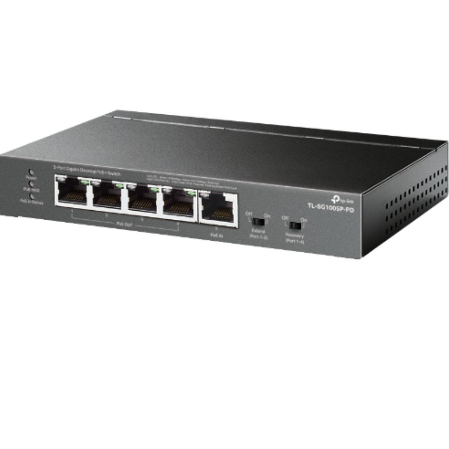 TP-Link TL-SG1005P-PD 5-Port Gigabit Desktop PoE+ Switch with 1-Port PoE++ In, 4-Port PoE+ Out, M... - Image 2