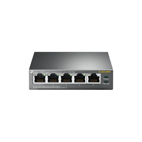 TP-Link TL-SG1005P 5-Port Gigabit Desktop Switch with 4-Port PoE, 5 Gigabit RJ45 ports including... - Image 2