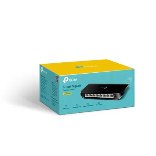 TP-Link TL-SG1008D 8-Port Gigabit Unmanaged Switch Desktop Wall-Mounting Plastic Case Fanless Sup...