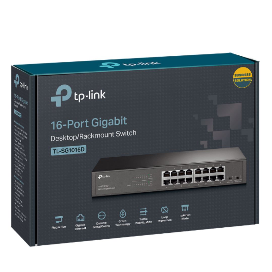 TP-Link TL-SG1016DE 16-Port Gigabit Easy Smart Switch Network Monitoring, Traffic Prioritization...