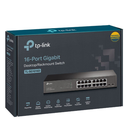 TP-Link TL-SG1016DE 16-Port Gigabit Easy Smart Switch Network Monitoring, Traffic Prioritization...