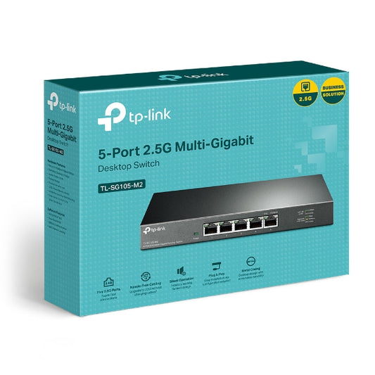 TP-Link TL-SG105-M2 5-Port 2.5G Desktop Switch, Up To 25G Switching Capacity, Connects 2.5G NAS/S...