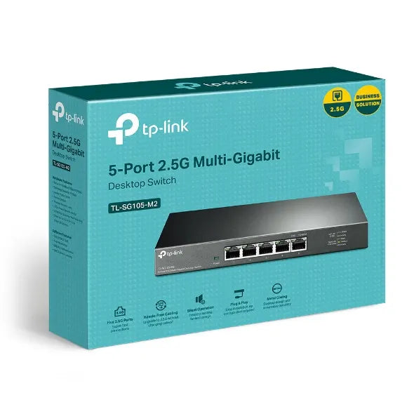 TP-Link TL-SG105-M2 5-Port 2.5G Desktop Switch, Up To 25G Switching Capacity, Connects 2.5G NAS/S...