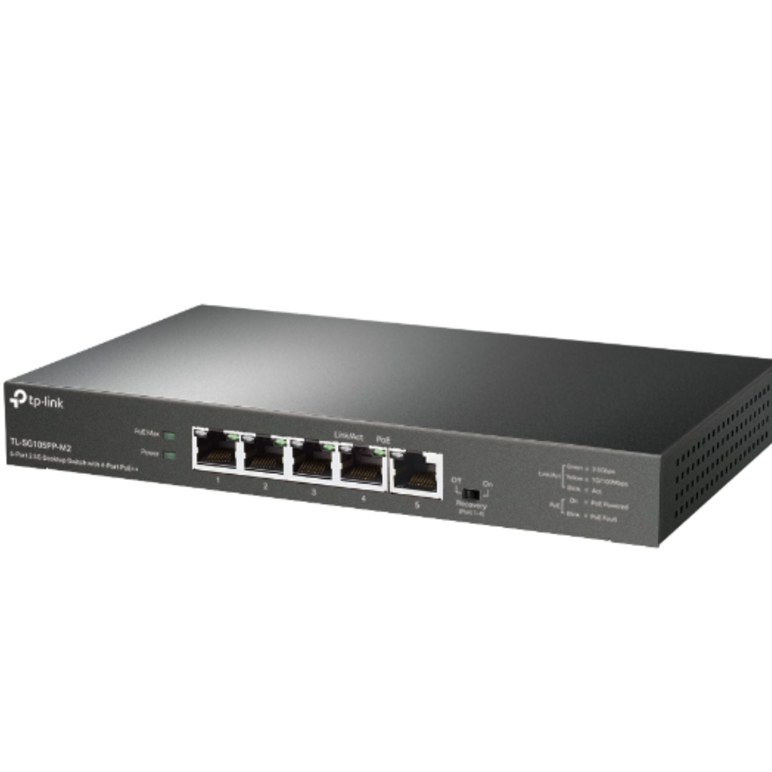 TP-Link TL-SG105PP-M2 5-Port 2.5G Desktop Switch with 4-Port PoE++, 4× 2.5G PoE++ Ports, 1x 2.5G... - Image 2