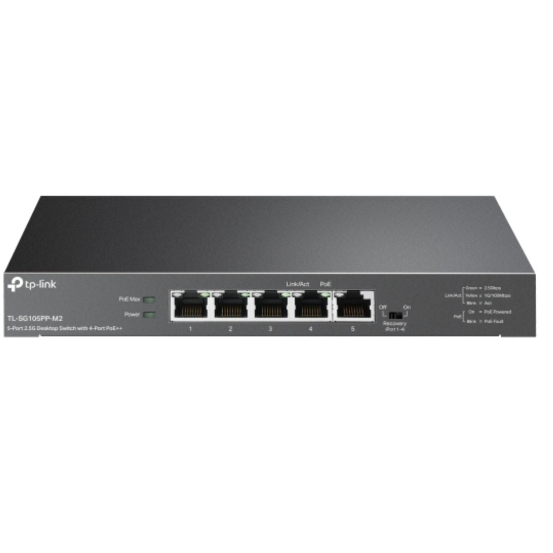 TP-Link TL-SG105PP-M2 5-Port 2.5G Desktop Switch with 4-Port PoE++, 4× 2.5G PoE++ Ports, 1x 2.5G... - Image 3