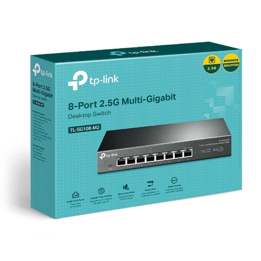 TP-Link TL-SG108-M2 8-Port 2.5G Desktop Switch, Up To 40G Switching Capacity, Connects 2.5G NAS/S...