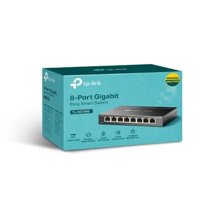 TP-Link TL-SG108E 8-Port Gigabit Easy Smart Switch Provides network monitoring, traffic prioritiz...