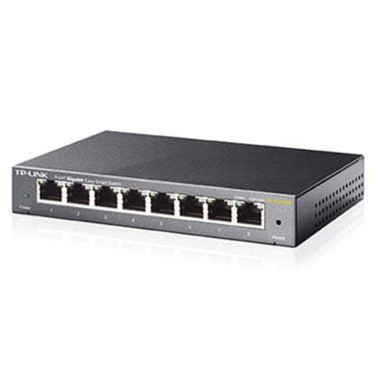 TP-Link TL-SG108E 8-Port Gigabit Easy Smart Switch Provides network monitoring, traffic prioritization and VLAN Web-based user interface Fanless