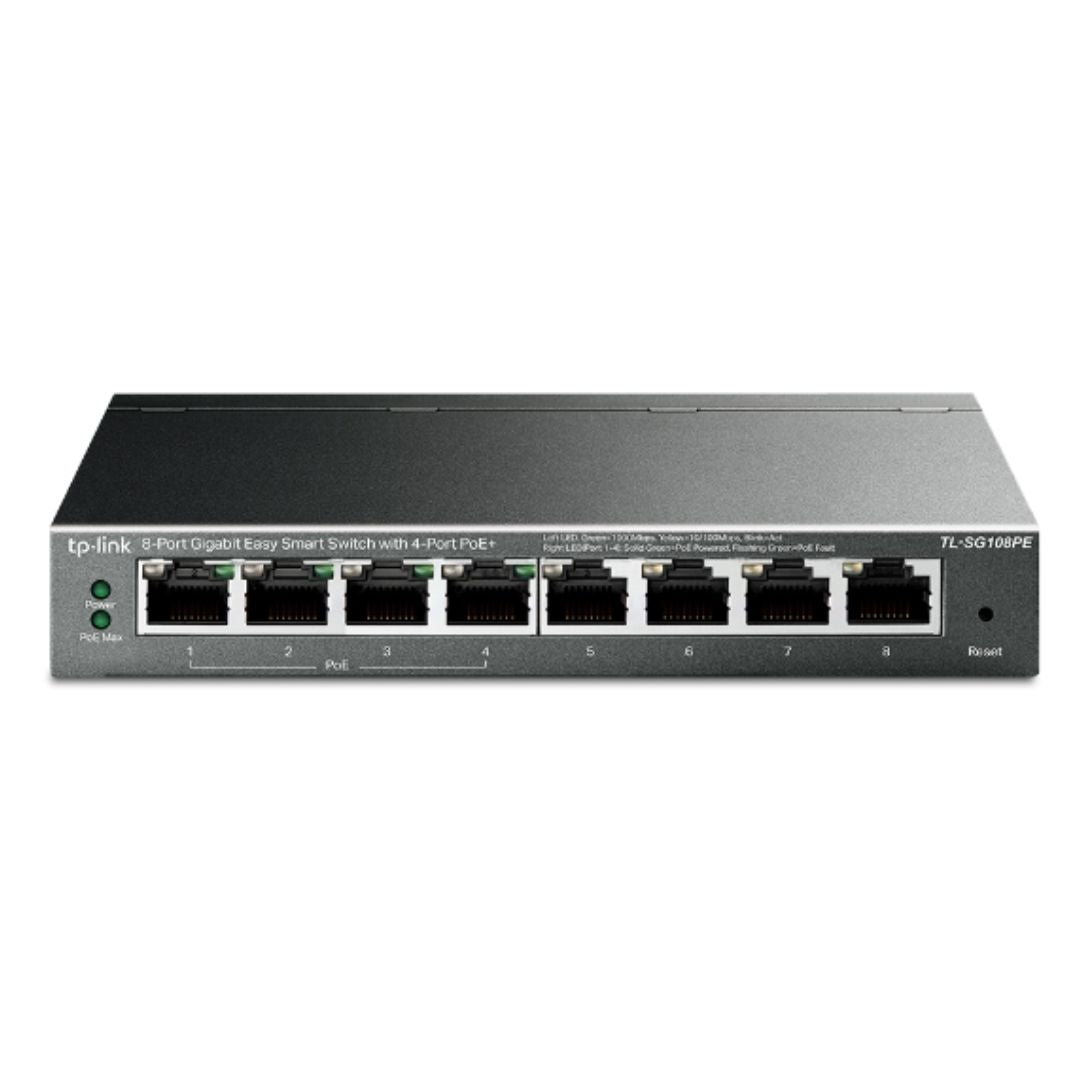 TP-Link TL-SG108PE 8-Port Gigabit Easy Smart Switch with 4-Port PoE, 55W IEEE 802.3af, Fanless, V... - Image 4