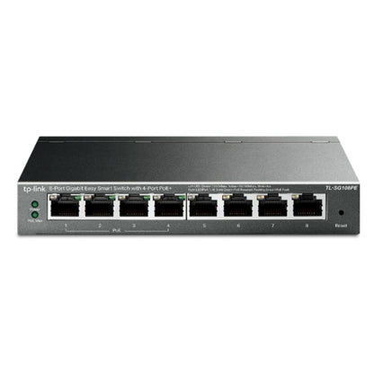 TP-Link TL-SG108PE 8-Port Gigabit Easy Smart Switch with 4-Port PoE, 55W IEEE 802.3af, Fanless, V... - Image 4